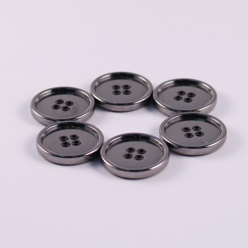 Set of 6 Silver Metal Buttons Bibiane