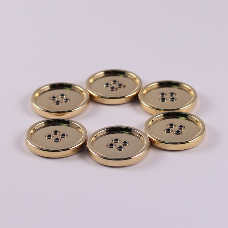 Set of 6 Golden Metal Buttons