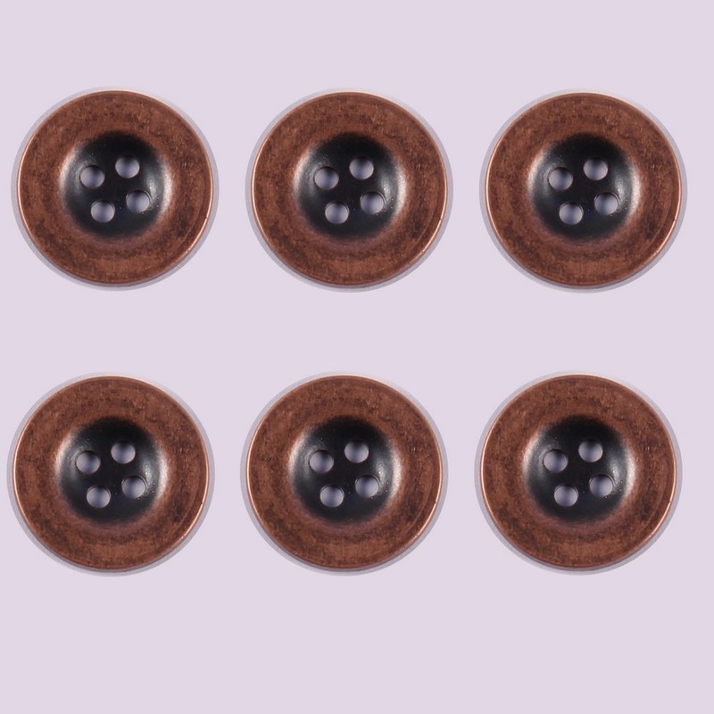 Set of 6 ABS Metal Buttons Brieux