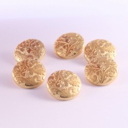 Set of 6 ABS Metal Buttons Daisy