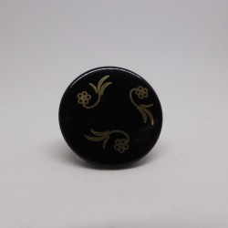 Black metal button engraved 18 and 22mm Gelly