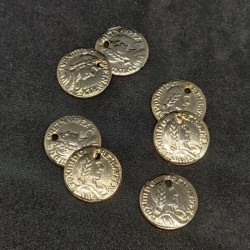 medaillon metal type piece de monnaie 15 mm Gian