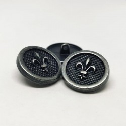Button metal fleur de lys 22mm Gouziern