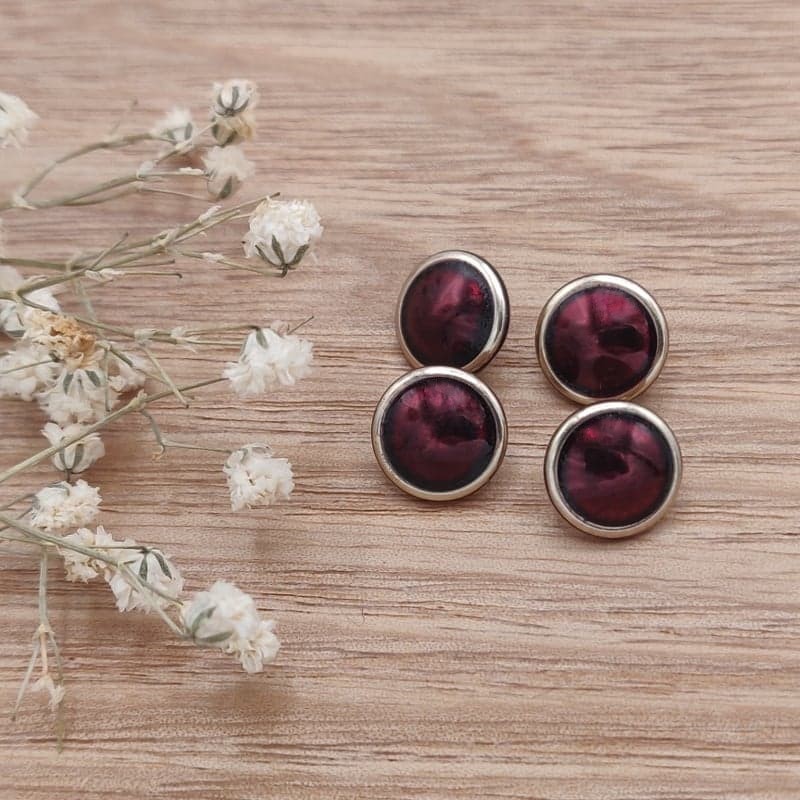 Metal button burgundy Gwilherm Metal button burgundy Gwilherm