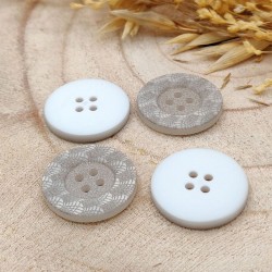 boutons polyester gris