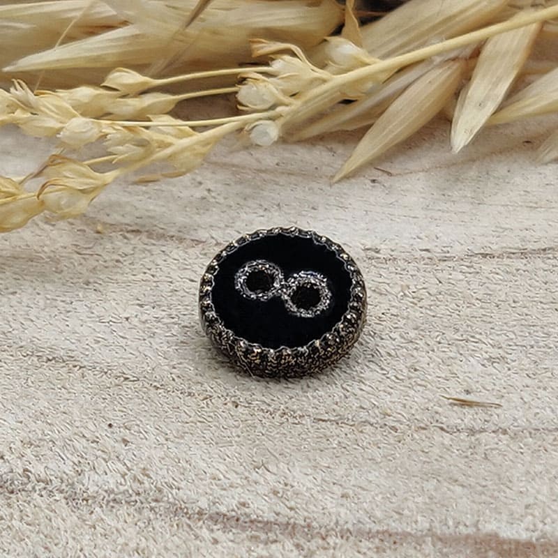 black sequin button