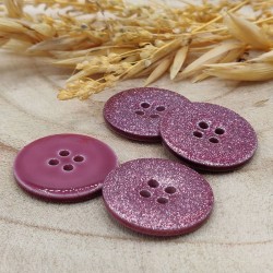 purple glitter button
