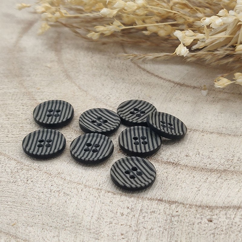 black polyester button