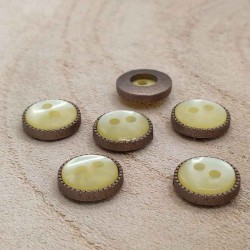cream and brown button