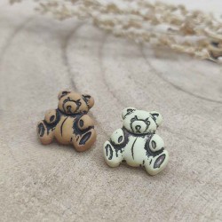 Synthetic teddy bear button
